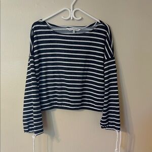 Cupcakes & Cashmere Navy and White Striped Top